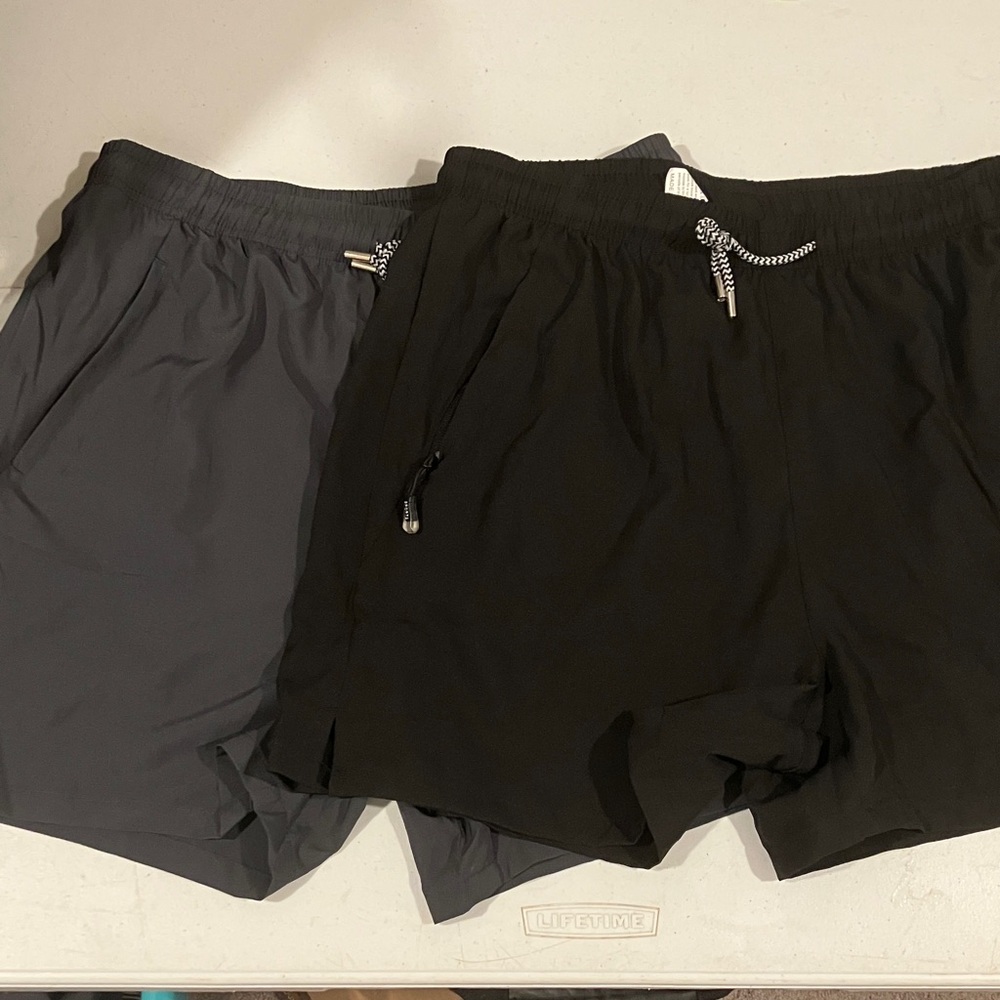 Men's Black and Gray Shorts